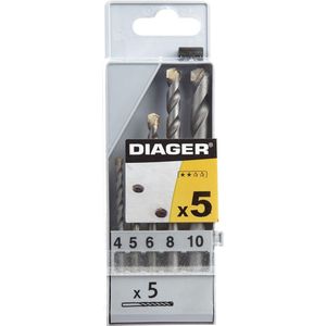DIAGER - SET BOREN MULTI GEBRUIK - 4-5-6-8-10 MM