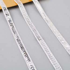 Zilveren pailletten lint - 10 Yards - Metallic trim voor jurk decoratie, hoofdband, naaien en kunst ambachten
