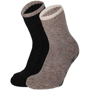 Morethansocks - Alpaca wollen huissokken dames - 2-Pack - Maat 35 t/m 42 - anti slip sokken - huissokken dames - warme sokken - slofsokken