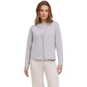 FALKE Basic zacht elegante katoen cardigan dames grijs - maat S