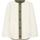 b.young Tussenjas 'PILE'  beige / olijfgroen