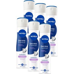NIVEA Derma Control Restore Deodorant Spray - Tegen irritaties - Anti-transpirant - met Hyaluronzuur - Beschermt 72 uur - Voordeelverpakking - 6 x 150ml