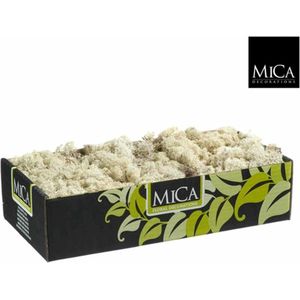 Decoratie/hobby mos naturel/wit 500 gram - Decoratie materialen bloemstukjes
