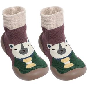 Anti Slip Vloersokken Baby Jongens Meisjes Pasgeboren - Winter Step Sokken - Mocassin Laarzen met Rubberen Zolen - Comfortabel en Warm - Maat 0-6 Maanden