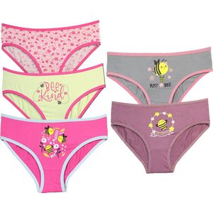 VANILLA – Meisjesondergoed, meisjes slip – 5 pack - Egyptisch katoen – Roze,Blauw,Groen – 2/3 jaar – Bi4565