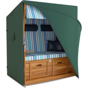 Beschermhoes voor strandstoel, groen, M 120 cm, winter- en uv-bestendig, 600D Oxford, waterdichte strandstoelhoes, inclusief tas, 120 x 80 x 160 cm (b x d x h)