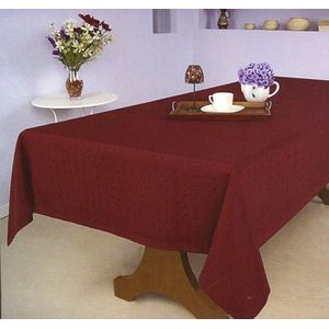 Luxe Stoffen Tafellaken - Tafelkleed - Tafelzeil - Hoogwaardig - Punto Bordeaux - Rood - 130 x 160 cm