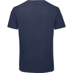 T-shirt Heren S B&C V-hals Korte mouw Heather Navy 50% Polyester, 25% Katoen, 25% Viscose