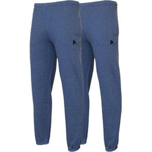 2- Pack Donnay Joggingbroek met elastiek - Sportbroek - Heren - Maat S - Donkerblauw gemeleerd