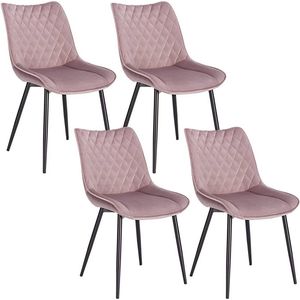 Rootz fluwelen eetkamerstoelen - elegante zitting - comfortabele stoelen - duurzaam, antislip, ergonomisch ontwerp - zitting 46 x 40,5 cm - ondersteunt tot 120 kg