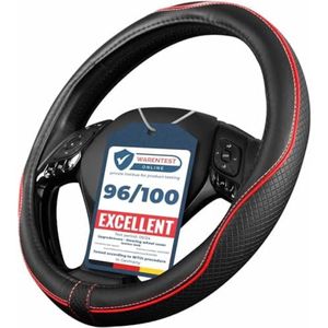 Universele stuurhoes - Auto Stuurhoes - met sportief design - Rood-zwarte accenten - 37 - 39 cm - 14,5 - 15 Inch