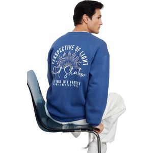 Trendyol Stone Oversize/Wide Cut Back Tekst Bedrukt Binnenkant Polar Fleece/Warm Sweatshirt Tmnaw25Sw00056
