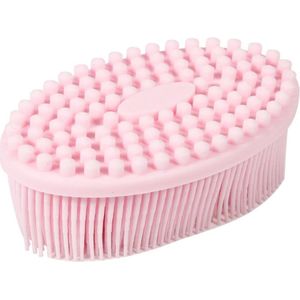 1 - Multifunctionele siliconen douchegel Loofah - Huidvriendelijke hoofdhuidmassageborstel - Duurzaam en hygiënisch - Geschikt voor mens en dier - Roze