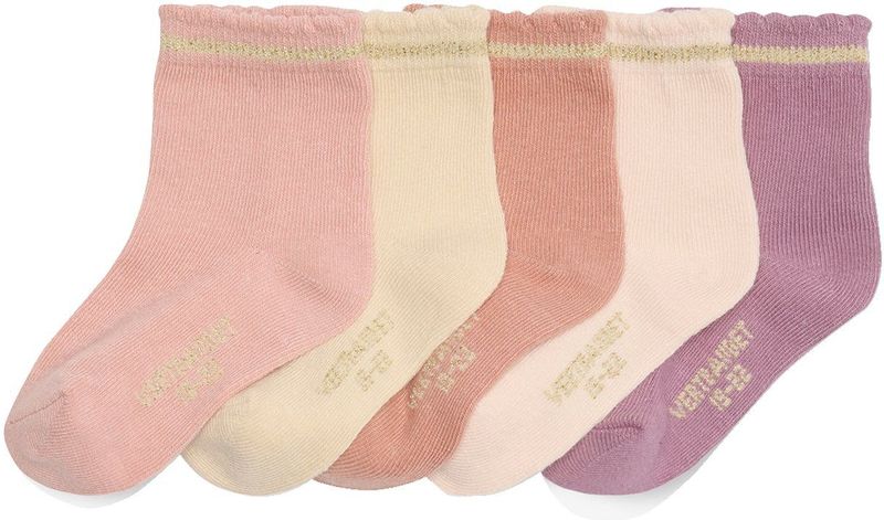 Vertbaudet - BASICS - Set van 5 Paar Glittersokken - Zacht - Voor Babymeisjes