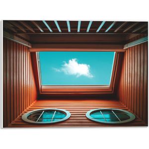 PVC Schuimplaat- Klein Wolkje door Dakraam van Houten Huisje - 40x30 cm Foto op PVC Schuimplaat