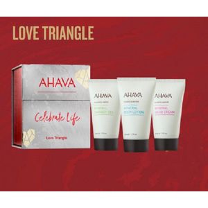 AHAVA Geschenkset LOVE TRIANGLE - Hydrateert de huid - Bevat douchegel, bodylotion en handcrème - VEGAN - Alcohol- en parabenenvrij - Set van 3