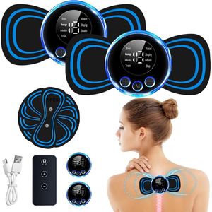 Nek massager - EMS Massage - 2-pack - Draadloze Massage Apparaat - 8 Programma's & 19 Sterkten - Afstandsbediening & 5 Electroden - Volledig Lichaam - Voor Nek, Schouders, Rug