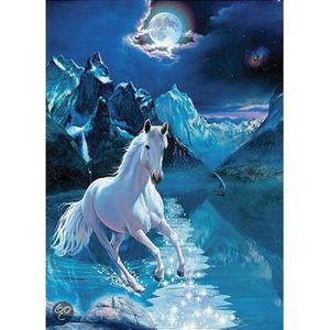 Legpuzzel - 1000 stukjes - Fluoriserend -  The White Stallion, Lassen- Clementoni puzzel