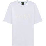 BOSS - Shirt - Riet - Katoen - Ronde Hals - Kwartmouw - Normale Pasvorm