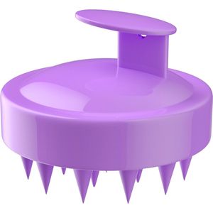 Intirilife Siliconen Hoofdhuidmassageborstel voor nat en droog haar in het Paars - Hoofdmassage, borstel voor de hoofdhuid, borstel voor het inmasseren van shampoo, stimulerend