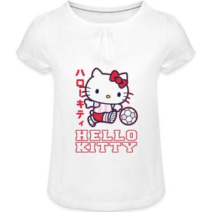 Hello Kitty Speelt Voetbal Meisjes T-Shirt Met Plooien