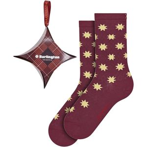 Burlington dames giftbox sokken xmas star rood
