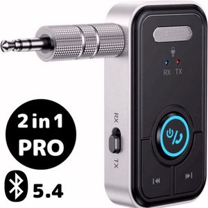 Techard 2 in 1 Bluetooth Transmitter en Receiver Auto BT 5.4 - 3.5MM AUX Bluetooth Ontvanger Handsfree Bellen Bluetooth Audio Receiver - 2025 Model