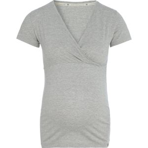 Baby's Only - Zwangerschaps T-shirt Glow Dusty Grey - Voedingstop gemaakt uit 96% viscose en 4% elastaan - Shirt met borstvoedingsfunctie - L
