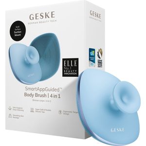 GESKE Body Brush | 4 in 1 | Ontwerp met metalen ring | Reinigingsborstel voor het hele lichaam | Dieptereiniging | Zachte siliconen borstelharen | Ergonomisch ontwerp met twee vingers