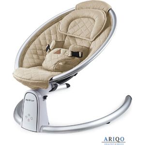 Ariqo Schommelstoel Baby - Elektrische Wieg - Schommelzitje - 5 standen - Verstelbaar - Bluetooth - 68x63x61 cm - Beige