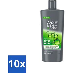 Dove Men+Care - Extra Fresh - Douchegel 3-in-1 - Verzorgend - 700 ml - Bulkverpakking - 10 stuks