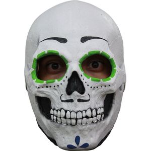 Masker skelet met groene oogkringen Halloween  - Verkleedmasker - One size