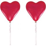 Set van 2x stuks grote rode hartjes ballonnen 60 cm - Valentijnsdag/bruiloft decoratie feestartikelen