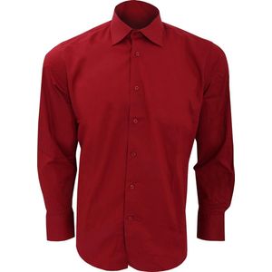 SOLS Heren Brighton Lange Mouw Gepast Werkoverhemd (Bourgondië)