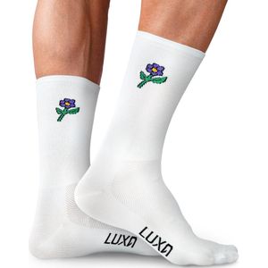 Luxa Emoji Violett Fietssokken - Wit, Maat S/M