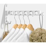 Kledinghaken, inklapbaar, wandkledingrek, wandhaken, klaphaken voor balkon, badkamer, wasruimte (zilver, 1 stuk)