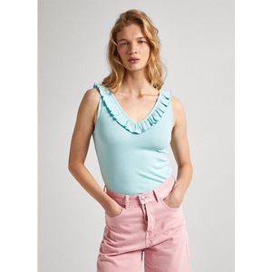 PEPE JEANS - Leire - T-shirt - Mouwloos - V-hals - Zwart - Katoen