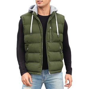 Waterafstotend Gewatteerd Gilet voor Heren met Capuchon – Lichtgewicht en Winddicht Vest voor Winter