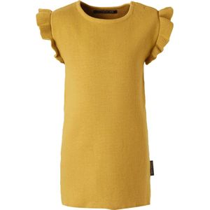 Your Wishes Knit Ruffe Dress Ochre - Jurk - Knit - Geel - Baby - Meisjes - Maat: 62/68