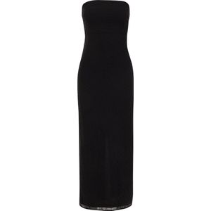 WE Fashion - Dames strapless jurk met kralen - Regular fit - Zwart -  Maat: XS