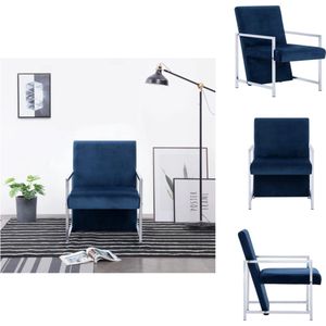 vidaXL Fauteuil Lounge - Blauw - 53 x 69 x 73 cm - Stabiel en Comfortabel - Polyester - Fauteuil