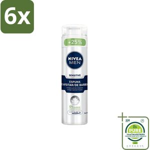 Nivea - Men - Sensitive Shaving Foam - Beschermt Tegen Irritaties - 250 ml - Voordeelverpakking - 6 stuks - Scheerschuim - Gevoelige huid