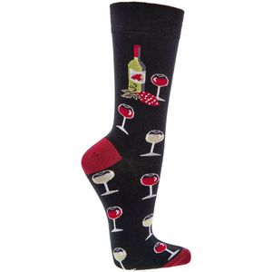 Damessokken | grappige sokken | happy socks printjes | thema wijnen | maat 36-41 | per 2 paar