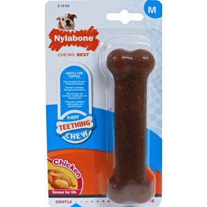 Nylabone Puppy Bone Flexible Bruin - Hondenspeelgoed - Medium Tot 16kg