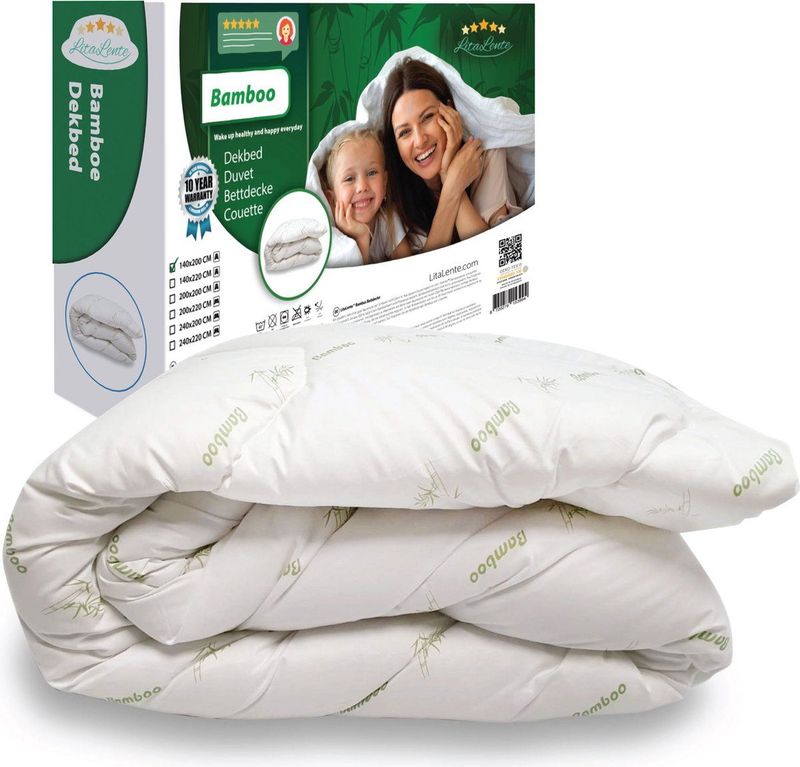 BIO Bamboe Dekbed - Anti allergisch 100% wasbare - verkoelend - vochtregulerend 240 x 200 cm