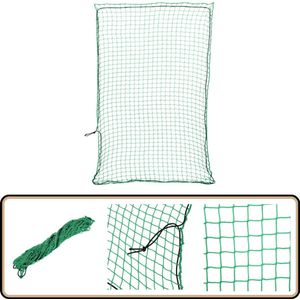 vidaXL Aanhangwagennet - 3,5x2,5 m - Groen - Polypropeen Aanhangwagennet - Trekhaak Accessoires - Laadbeveiliging - Transportnet - Caravan Accessoires