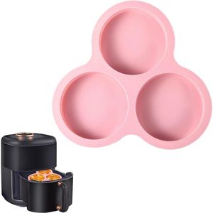 Silicone Airfryer Egg Pan - Reusable Pancake Mold with 3 Cavities