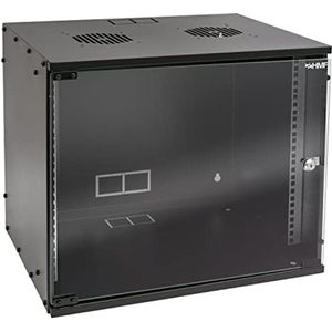 Serverkast 19 inch | 9 HE | Glazen Deur | Zwart