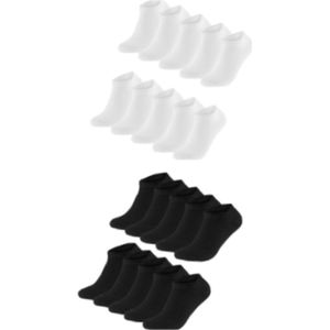 GIANVAGLIA Deluxe BLACK-WHITE 20-Pack Katoenen Enkelsokken Unisex 35-40