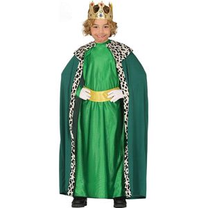 Koning mantel groen verkleedkostuum voor kinderen 140/152